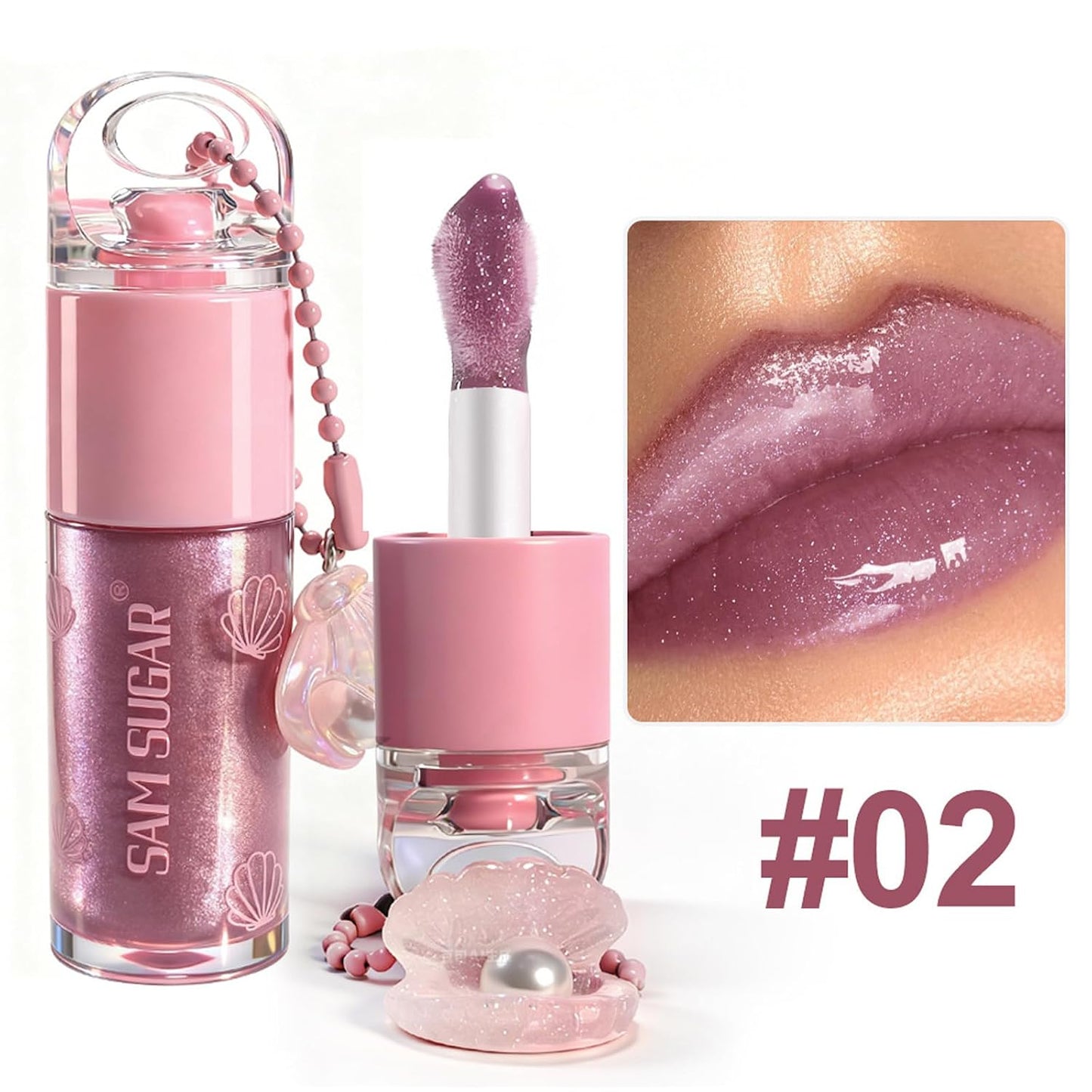 Shimmery Lip Gloss - Glitter Moisturizing Lipstick for Hydration | Non-Sticky, Vegan, 3 Colors Available