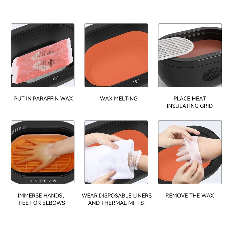 Paraffin Wax for Hands and Feet, 6 pack Paraffin Wax Refill of Peach scent, Paraffin Wax Bath for Moisturizing