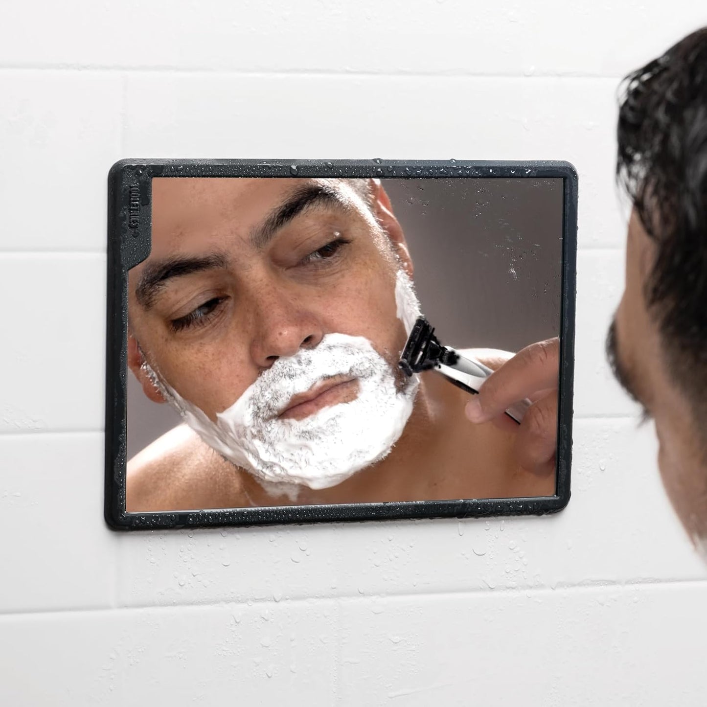 Hugo Fog Reducing Shower Mirror - Large Clear-View Bathroom Mirror with Shatterproof Design | Charcoal