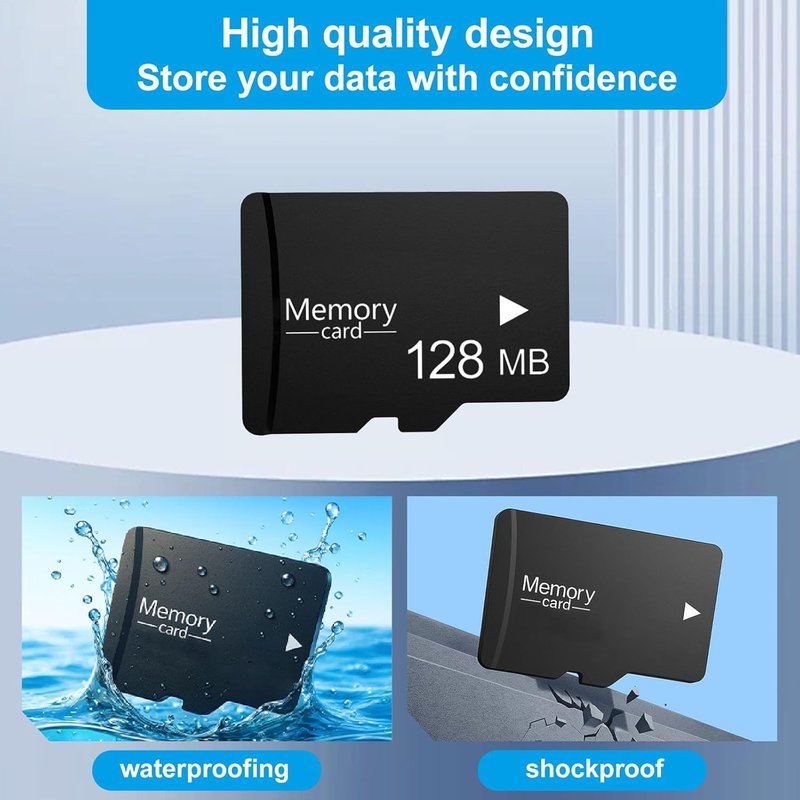 128MB Micro SD Card 2 Pack with SD Adapter | Low-Capacity Memory for MP3 Players & Older Phones