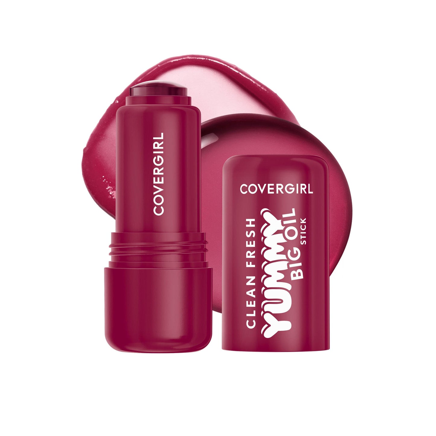 COVERGIRL Clean Fresh Yummy Big Oil Stick, Flavored Lip Oil, Dewy Finish, Non-Greasy - 130 Berry Big Deal (Sheer Rich Berry)