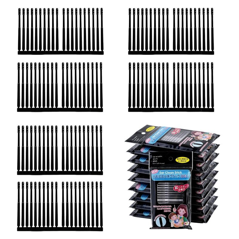 120PCS Disposable Sticky Ear Wax Removal Sticks, Gentle Ear Cleaning Stick, Adhesive Ear Cleaner Sticky Pick, Portable Family Pack Stick Ear Cleaner for Home, Travel, Daily Personal Care, 6 Set