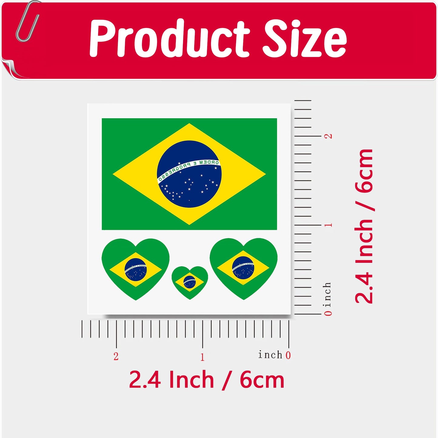 Brazil Flag Tattoos Temporary,40 Pcs World Cup|Sports Waterproof Sweat Sports National Flag Removable Fake Face Stickers For Teenages Boys Girls Men Women(Brazil)