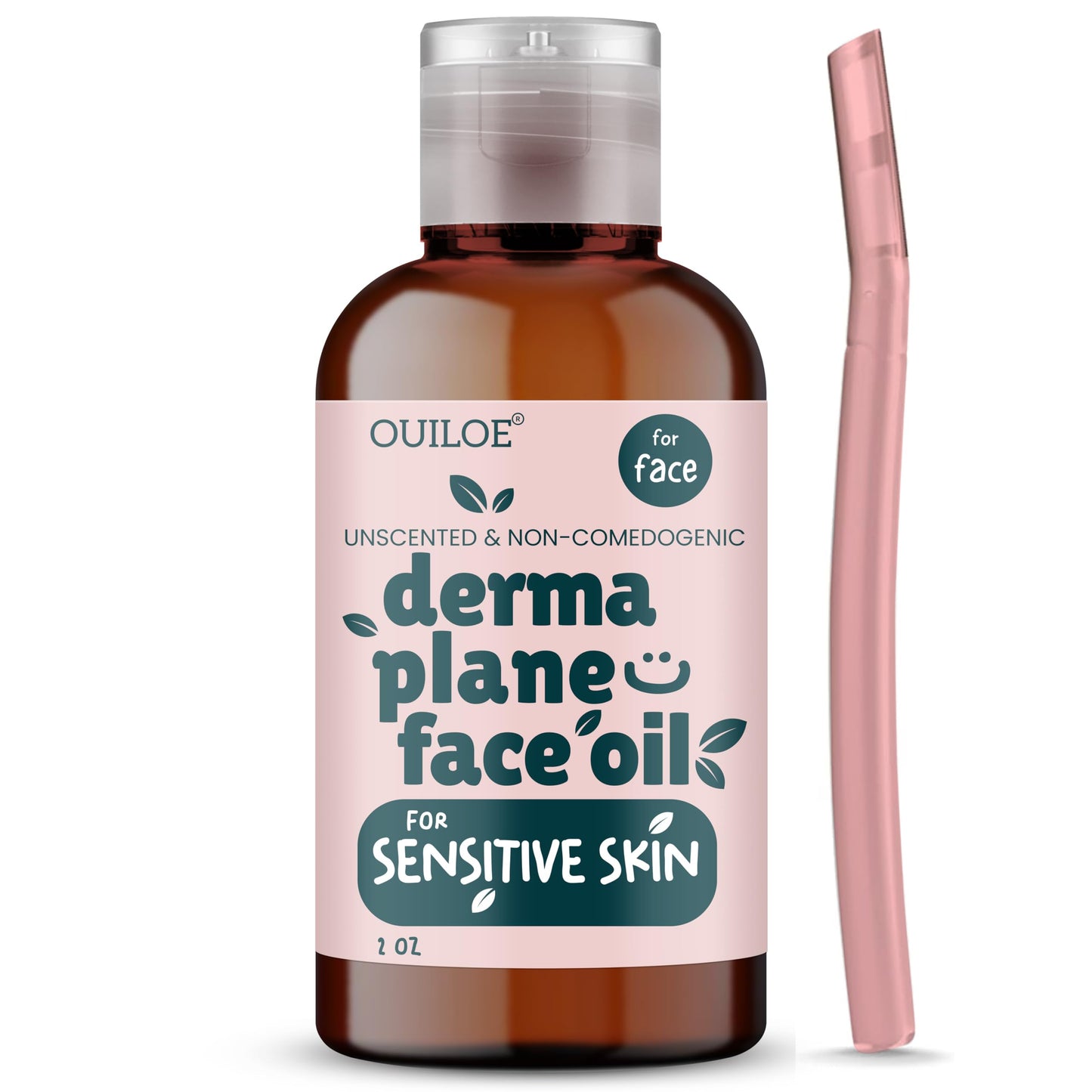 Dermaplaning Kit, Oil with Tool - Natural & Lightweight Shave Oil for Women, Face Shaving Oil for Women, Use with a Dermaplaning Tool, Razor, Shaver or Microblade for Close Shave 2 oz by Ouiloe