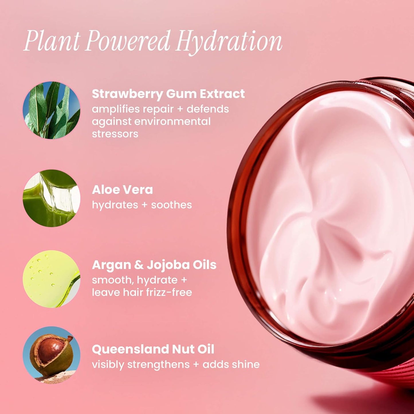 BONDIBOOST Strawberry Gum Hair Mask - Deep Conditioning for Damaged Hair | 8.45 fl oz, Argan Oil & Biotin Formula