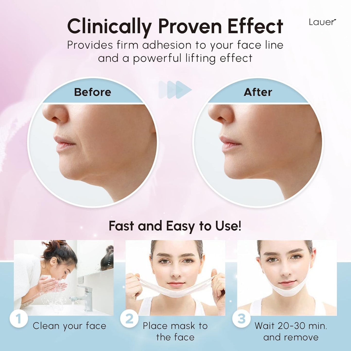 V Shaped Contouring Face Mask - Jawline Lift & Neck Reduction | Collagen & Hyaluronic Acid