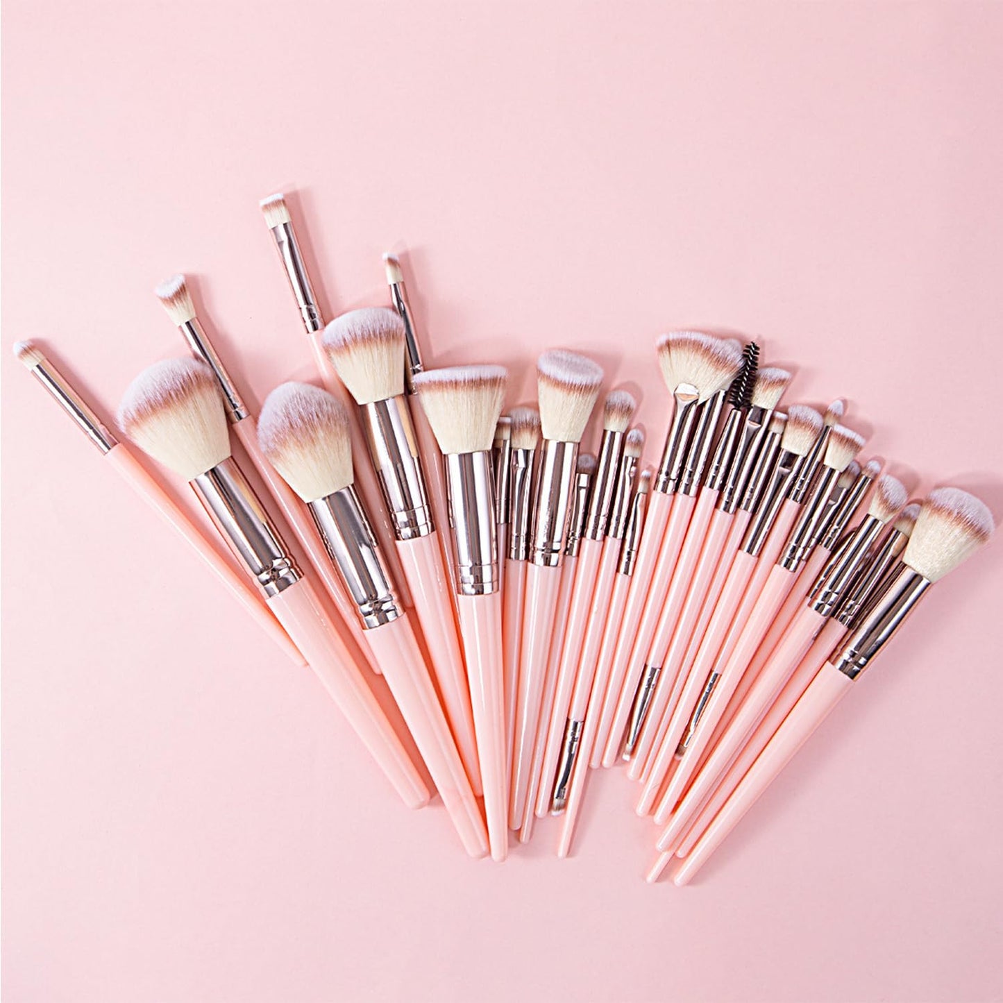 30Pcs Pink Makeup Brushes Set - Professional Makeup Brush Sets & Kits for Full Face - Premium Synthetic Foundation, Powder, Blush & Eyeshadow Brush