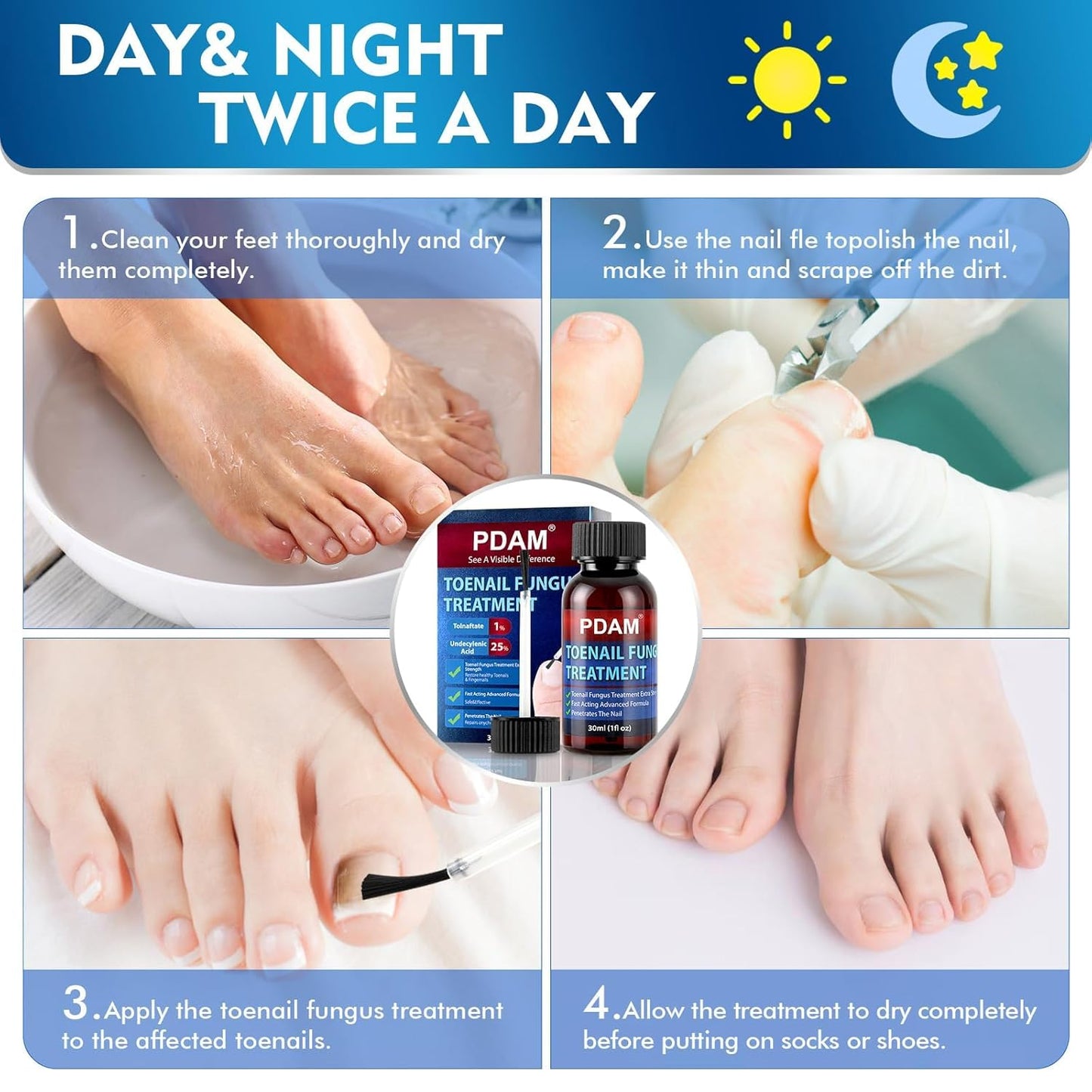 Toenail Fungus Treatment - Extra Strength Nail Strengthener for Thick, Discolored & Ingrown Nails | 30ml