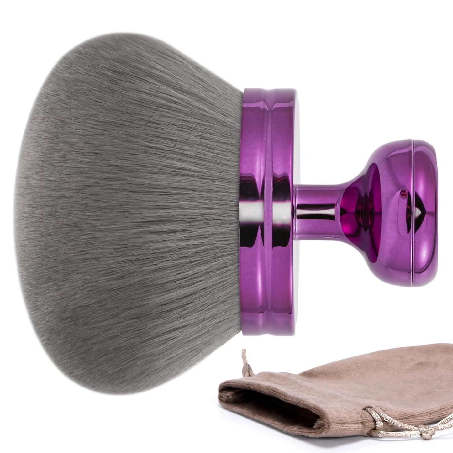 UNIMEIX 3-Inch Sunscreen Brush - Kabuki Applicator for Face & Body Makeup | Violet Drawstring Bag Included