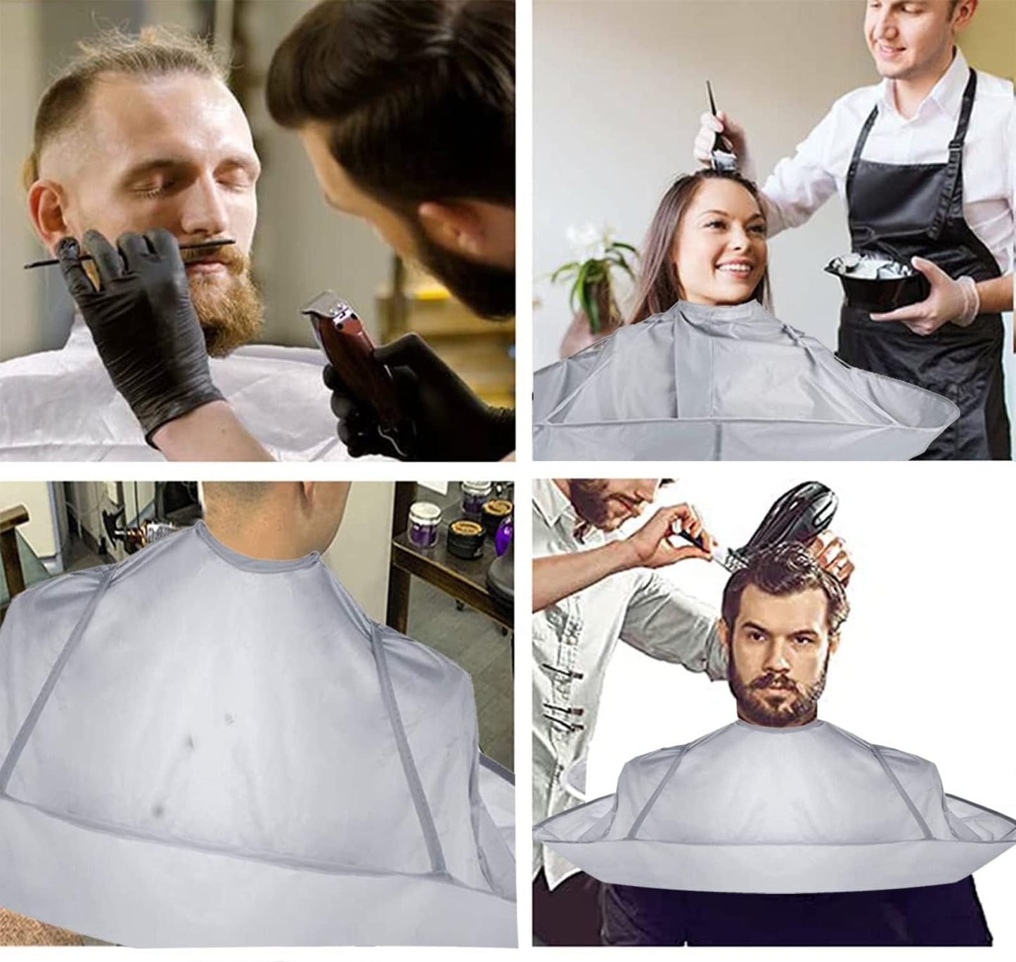 MAFENT Hair Cutting Cape - Barber & Salon Cape with Hair Catcher