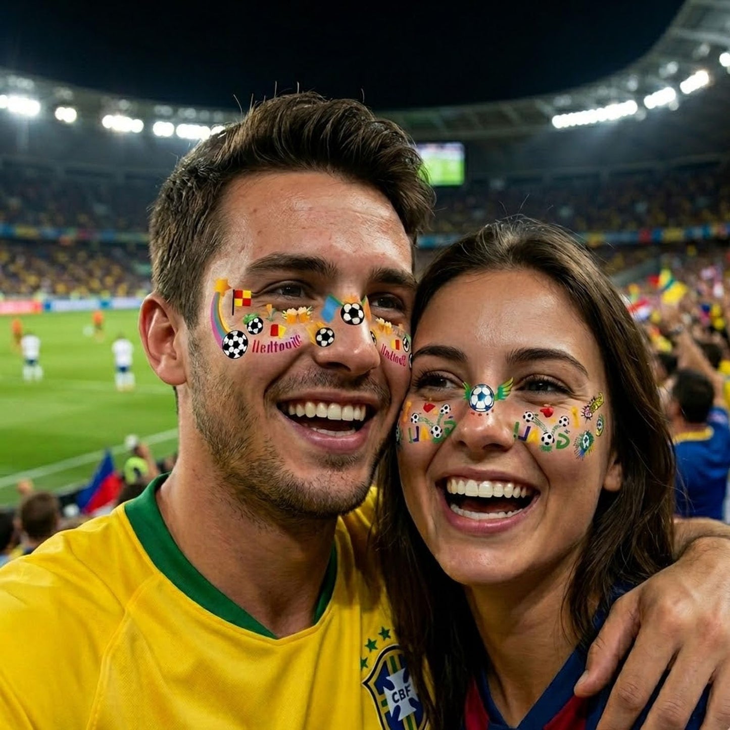 6 Sheets 2026 Soccer World Cup Temporary Tattoos for Football Face Tattoo Stickers Party, Soccer Face Temporary Tattoos for Game Day, Fan Events Ball Game Goodies Decoration