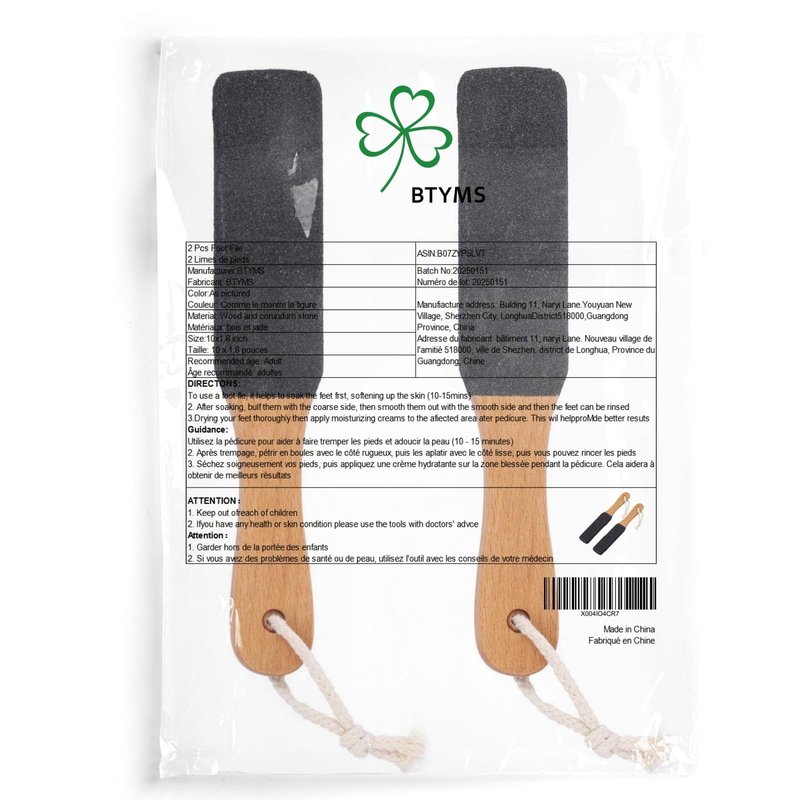 2 Pieces Foot File Callus Remover Heel Grater Wooden Handle Foot Scrubber Pedicure File Foot Filer for Dead Skin Professional