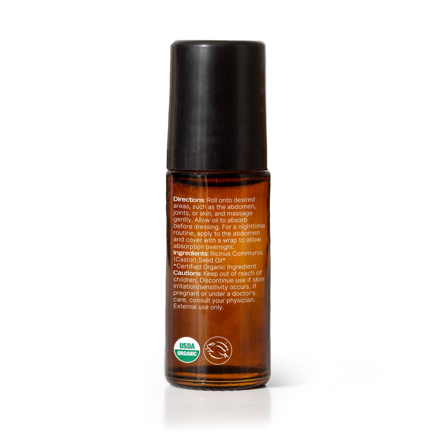 Plant Therapy Organic Castor Oil Roll On 30 mL (1 oz) Convenient Mess-Free Body Oil Roll-on for Easy Application, Cold-Pressed & Hexane-Free, Third-Party Tested for Purity