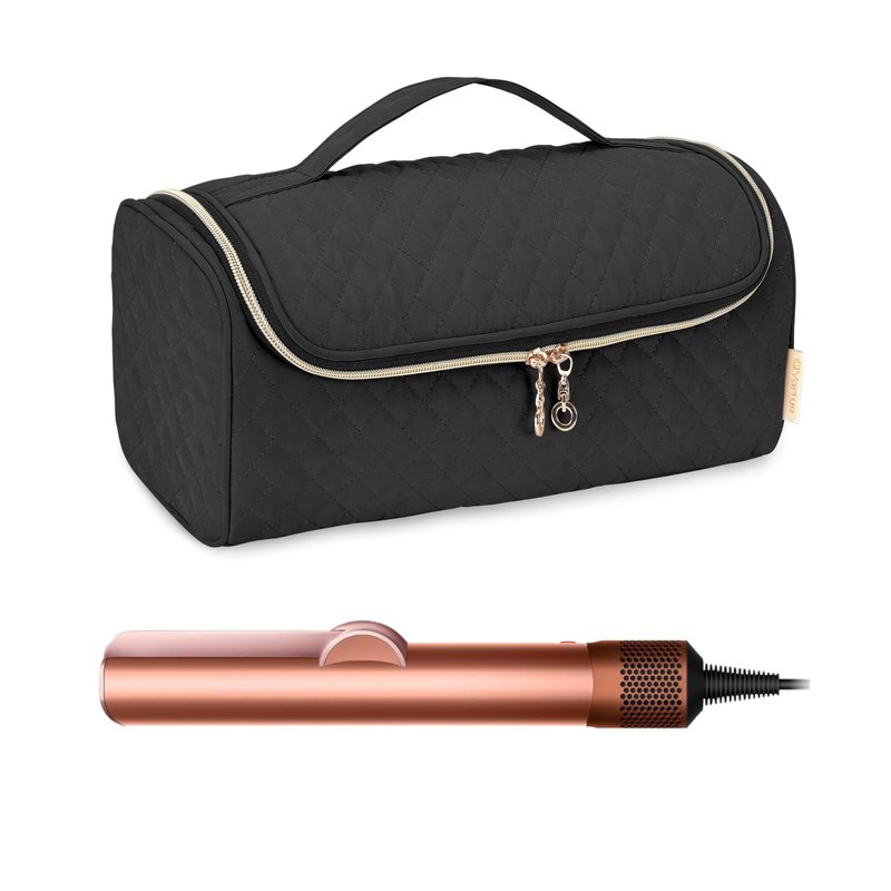 Yarwo Travel Bag Compatible with Dyson Airstrait/Corrale Hair Straightener and Attachments, Portable Flat Curling Iron Storage Case for Hot Hair Tools and Accessories, Black (Patent Pending)