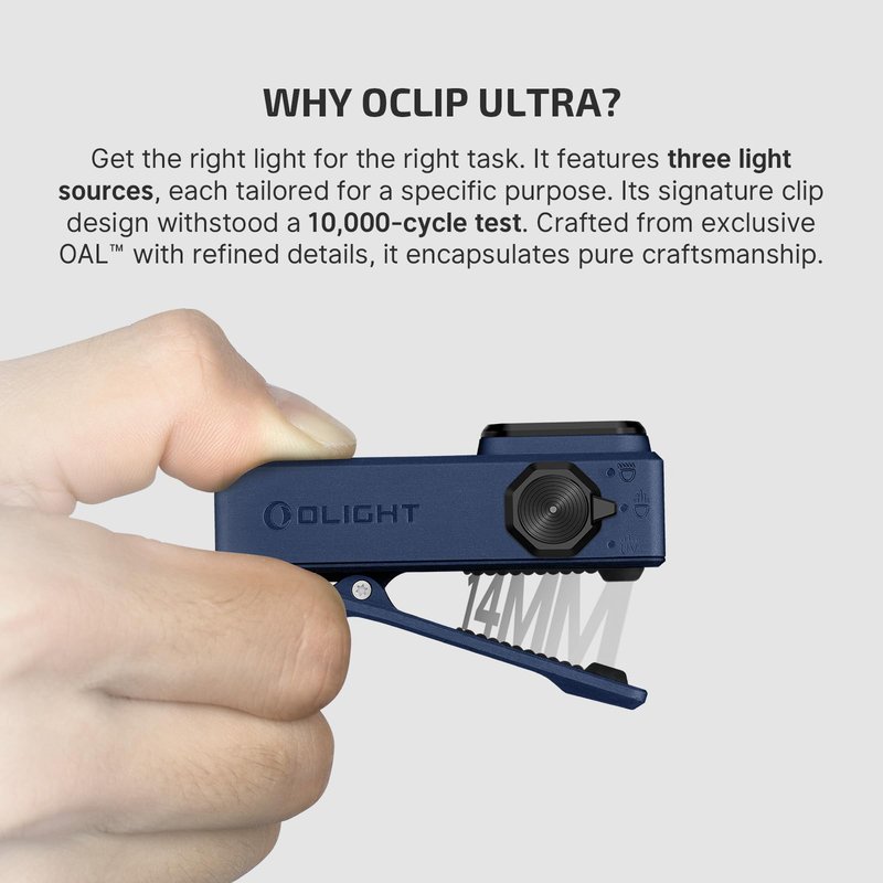OLIGHT Oclip Ultra EDC Flashlight Clip-on Light, 530 Lumens Rechargeable with Type-C Charging, Combines Floodlight, Spotlight and UV, Triple Lights for Inspection and Work (Stars & Stripes Edition)