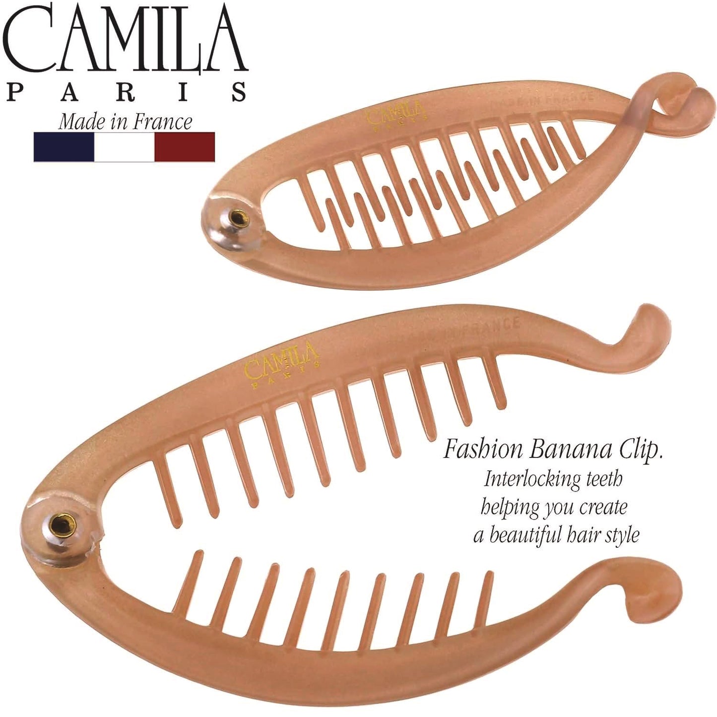 French Extra Small Banana Clips for Thin Hair - 3.5 Inch Classic Strong Hold Updo Ponytail Holder