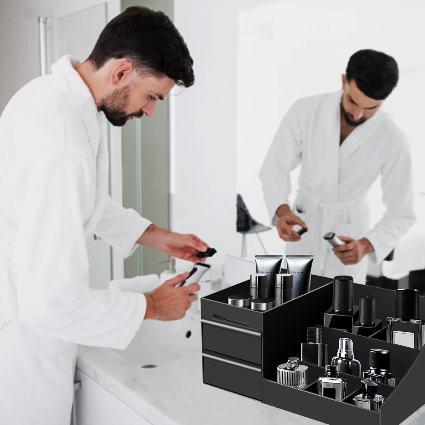 Men's Cologne Organizer - Stylish Perfume Stand for Bathroom Countertop | Ideal Easter Gift