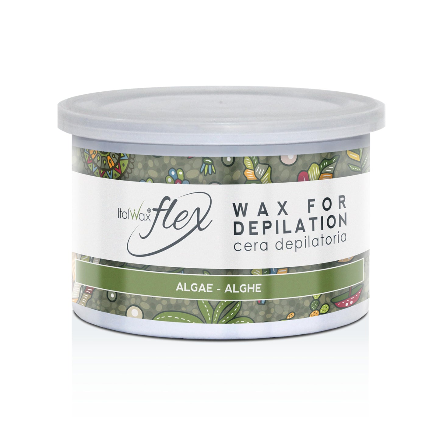Italwax Flex Alagae - 14oz (397 g) - Soft wax tin for hair removal - Uncented - Liposoluble syntetic formulation - Ideal for waxing all body area - Made in Italy