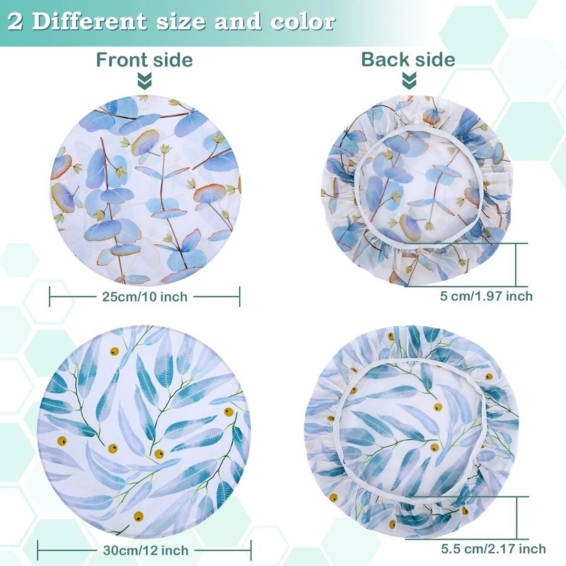 Revahope 2 Large Reusable Beeswax Bowl Covers for Bread Proofing, 10/12 Inch Elastic Beeswax Wraps Cotton Cloth Sourdough Bowl Covers for Proofing Baskets, Mixer Bowls, Food Storage Containers