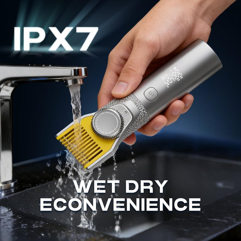 Beard Trimmer for Men,Professional Hair Clippers with Magnetic Head & Precision Dial, IPX7 Waterproof 4.5 hours Runtime,2-Speed, 1200mAh Battery with Charging Base, gifts for men Polished silver