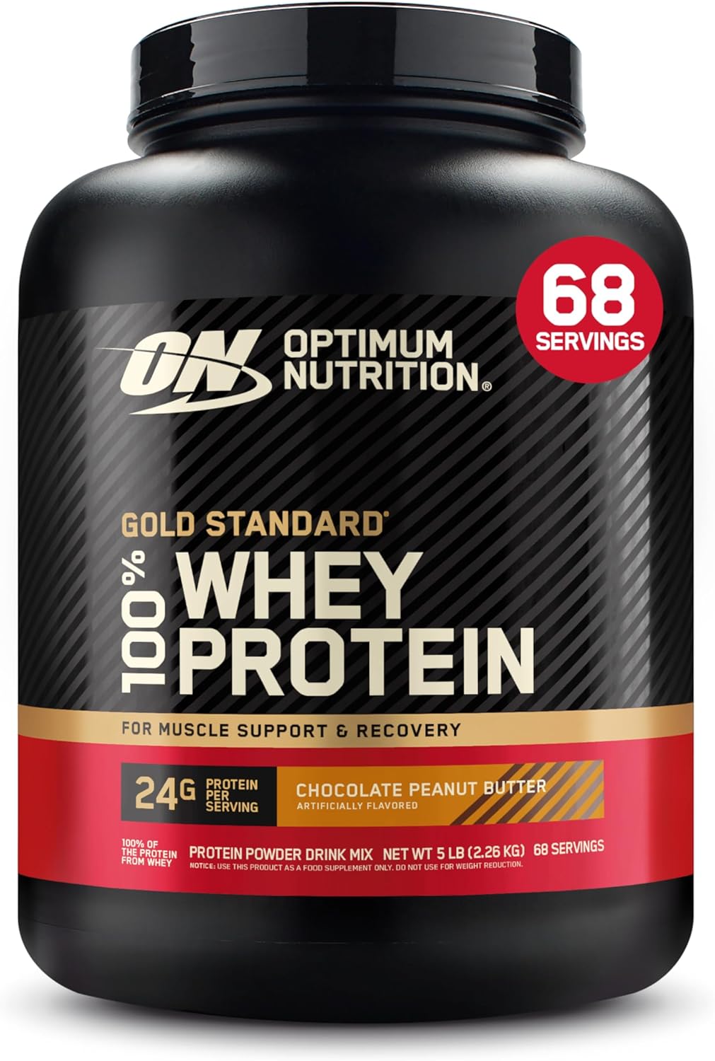 Optimum Nutrition Whey Protein Powder - Double Rich Chocolate Flavor | 1.98 lb Size