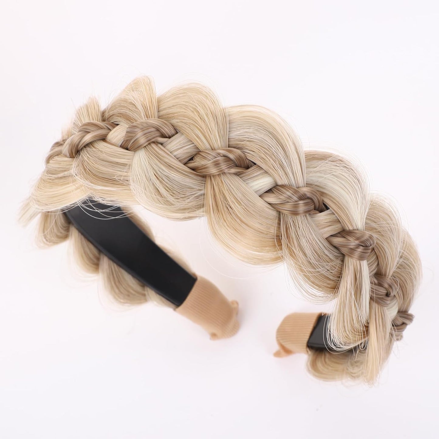 Braided Headbands for Women - Thick Woven Hair Band | Wide Dark Red Champagne Gold