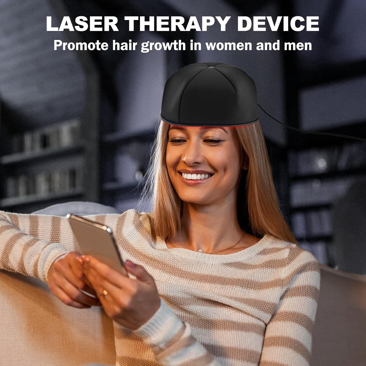 Laser Cap - FDA Cleared Red Light Therapy for Hair Growth | Full Scalp Coverage, 650nm Wavelength