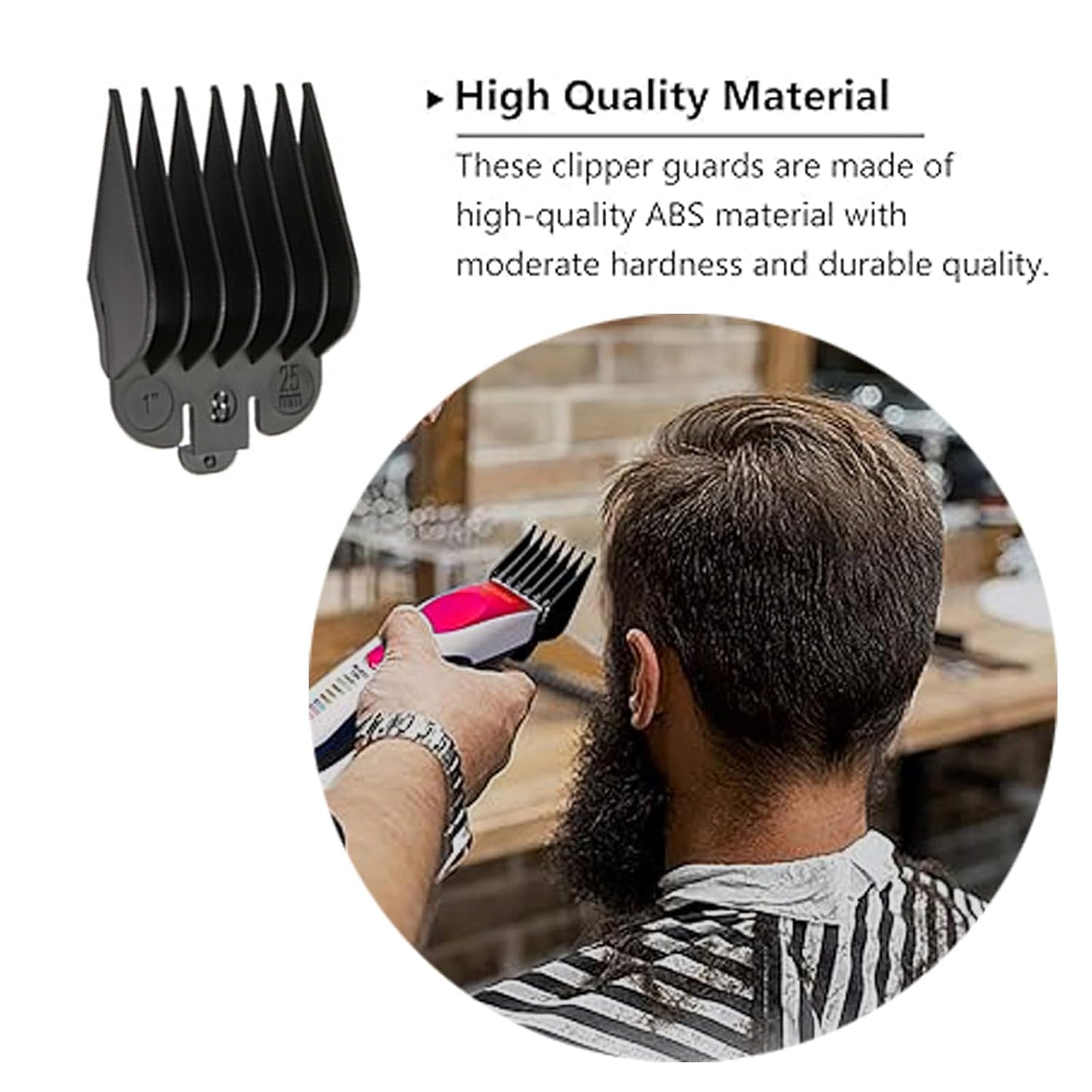 10 Piece Clipper Guards Set - Replacement Guides for Wahl & Babyliss FX870 | Black (1/16" to 1") with Organizer