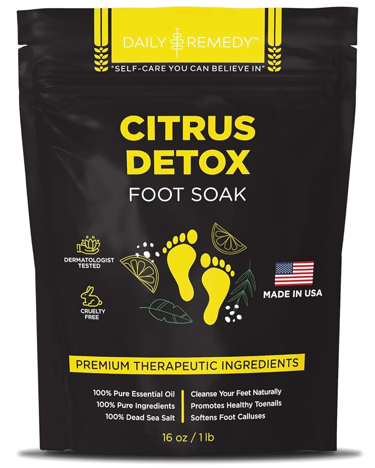 Tea Tree Oil Foot Soak | Epsom Salt Relief for Toenail Irritations, Athlete's Foot & Odor - 16 Ounce