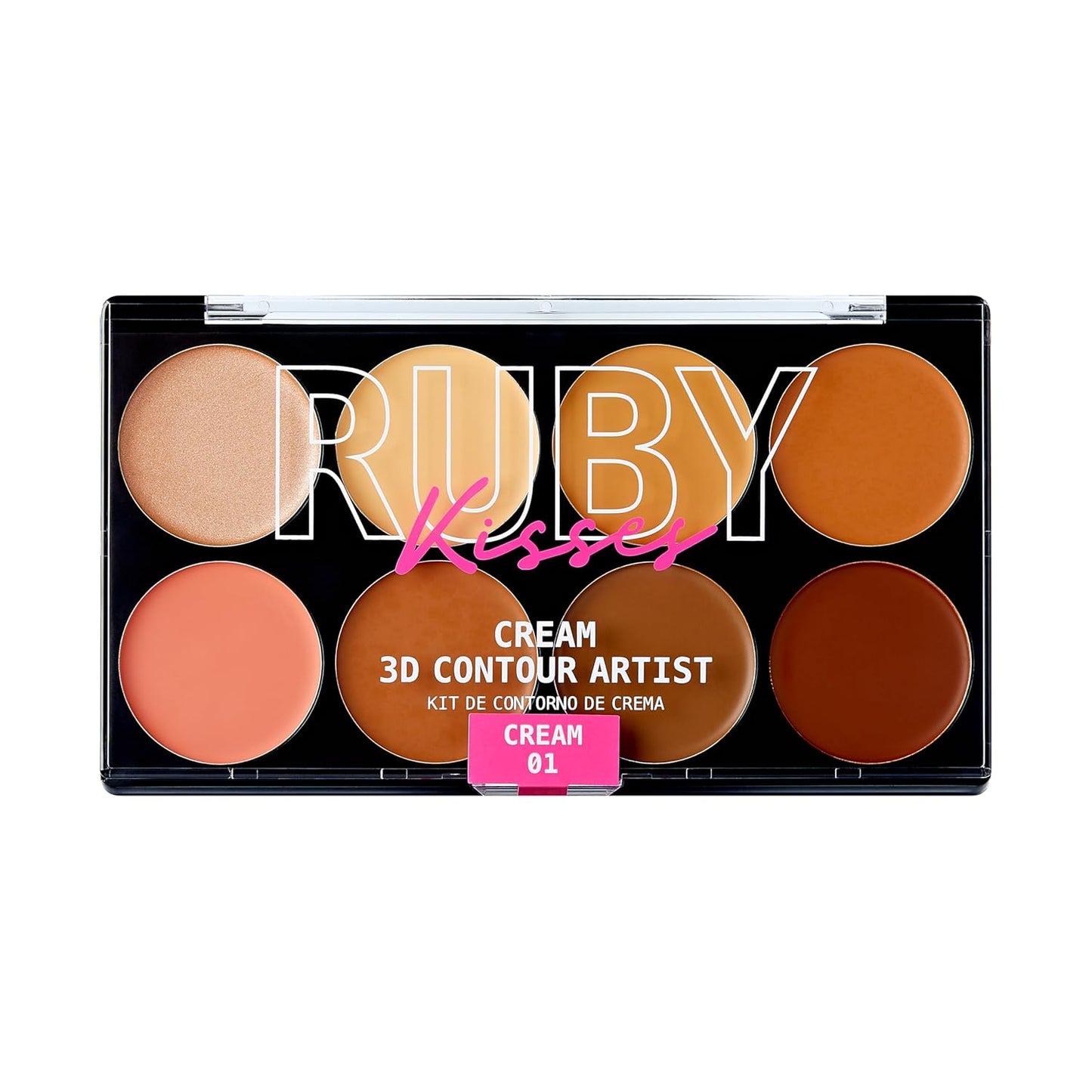 Ruby Kisses 3D Contour Cream Makeup Palette - Lightweight Multi-Palette for Sculpting & Highlighting | Dark Medium
