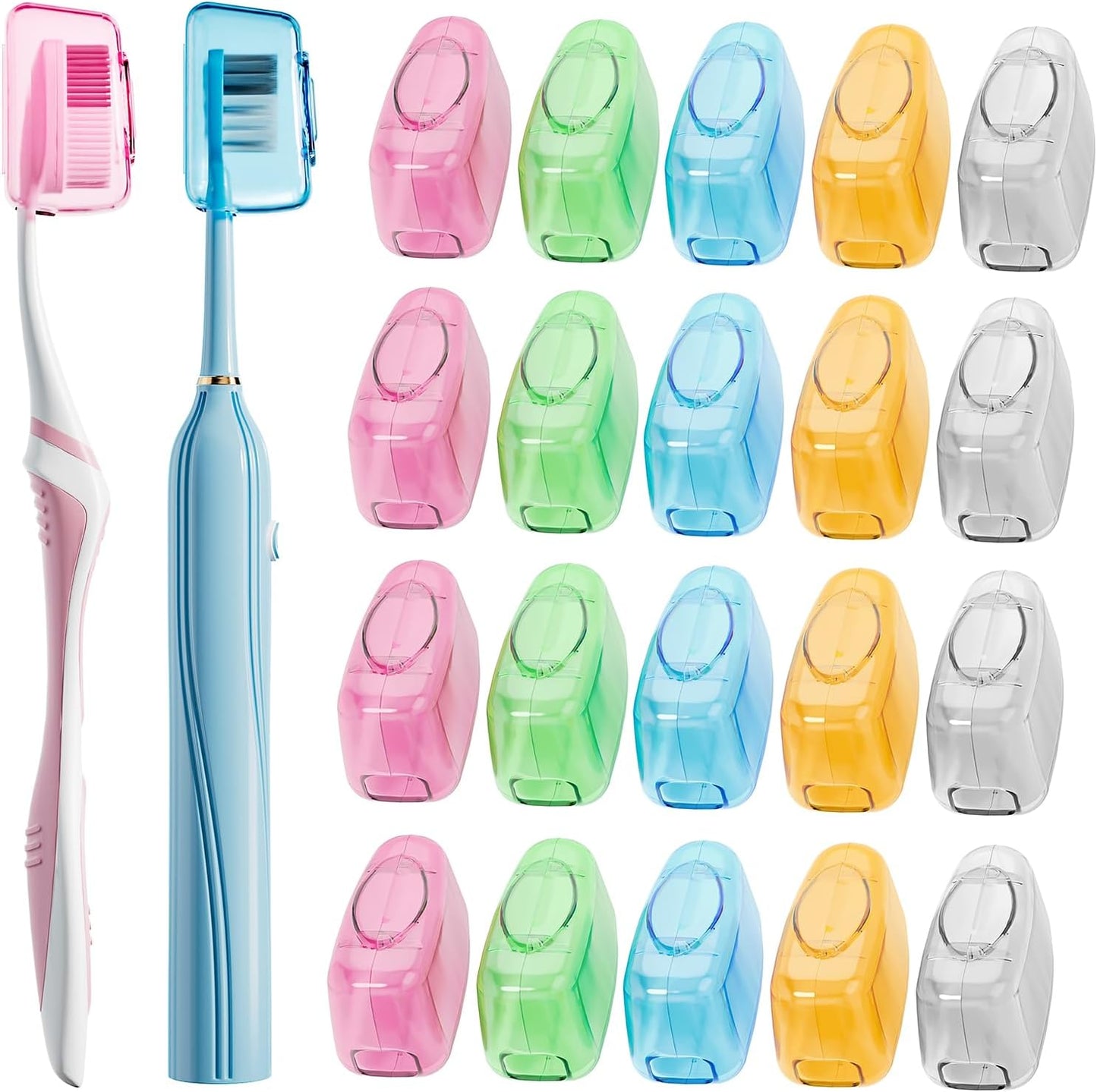 Toothbrush Covers - 100 Pack Universal Fit for Electric & Manual Brushes | Reusable Travel & Home Protectors - Multicolor