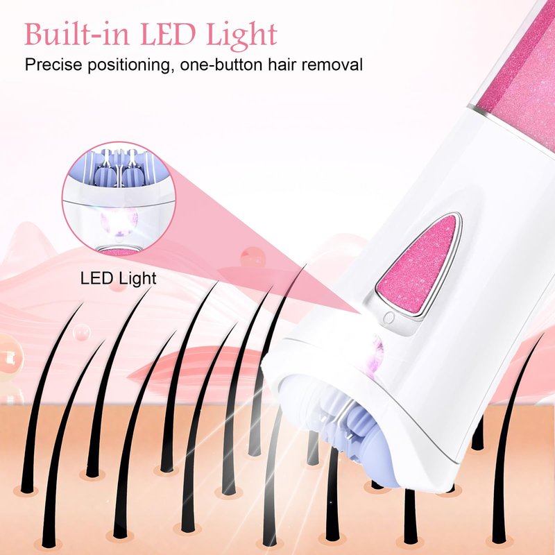 Glabrskise Skin Epilator, 2026 New Glabrskise Skin Hair Remover for Women with LED, Smooth Glide for Women Facial Hair, Glabrskise Skin epilator for face/Lip/Arm/Bikini Area/Leg/Armpit