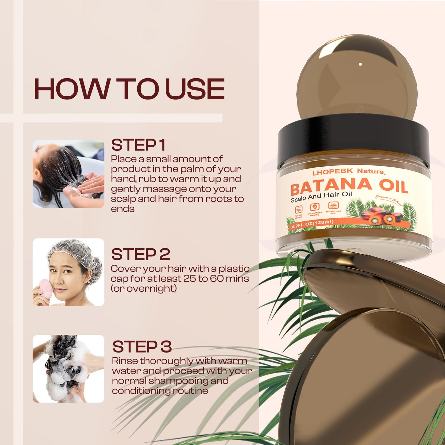 Batana Oil for Hair Growth: 4.2 OZ Raw Batana Oil for Hair Growth Prevent Hair Loss Moisturize Scalp for Men & Women