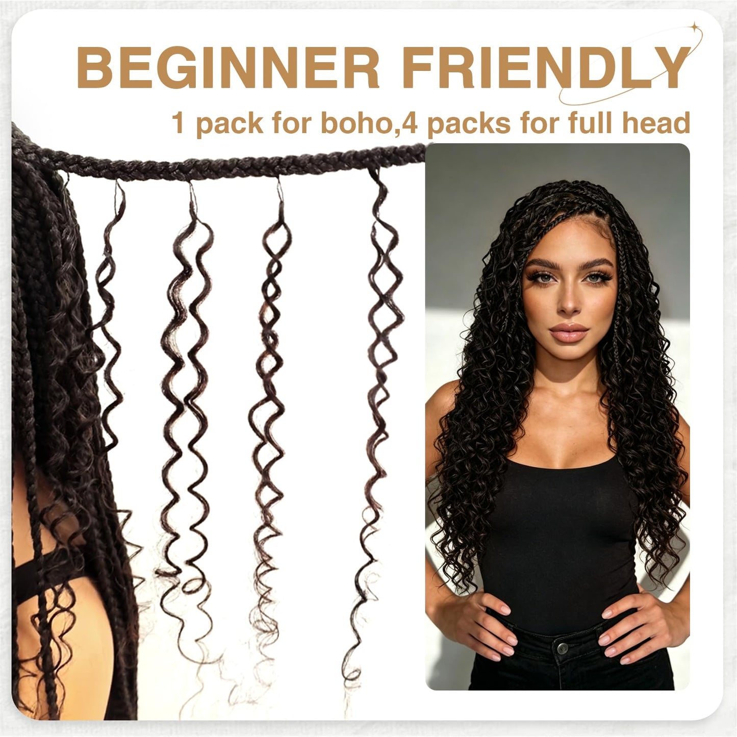 Miracle Knots Crochet Human Hair, Pre-Separated Deep Wave Crochet Hair for Black Women, Easy Install Hook Design, Invisible Natural Look, Lightweight No Itch, 50 Strands 60g 16 Inch (2# Dark Brown)