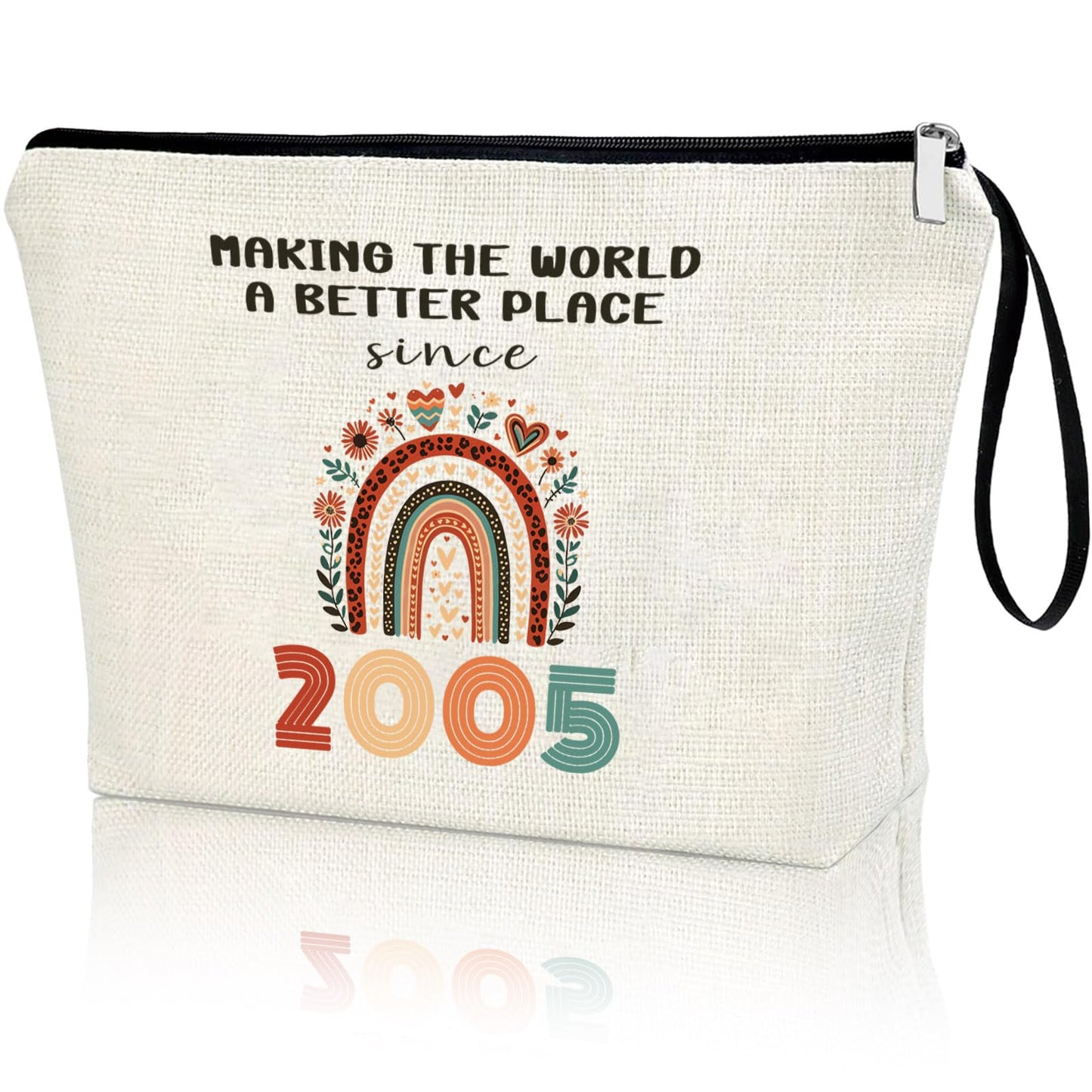 APAKUTA 21ST Birthday Gifts for Her 2005 Year Gifts Idea Women 21ST Birthday Decoration Makeup Bag 21-Year-Old Cosmetic Bag Organizer Zipper Pouch Gifts for Women Wife Aunt Friend