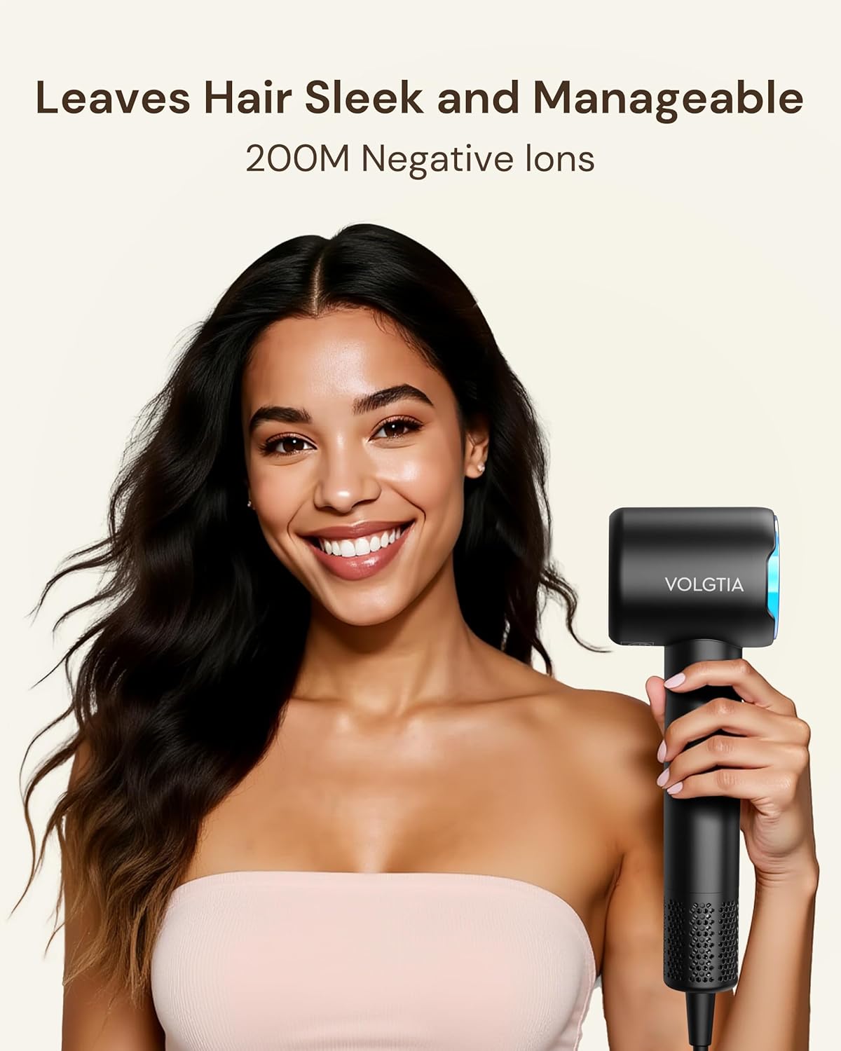 **Hair Dryer with Diffuser for Curly Hair - Professional Ionic Blow Dryer for Frizz Control | 110,000 RPM, Low Noise, 6.5 ft Cord**