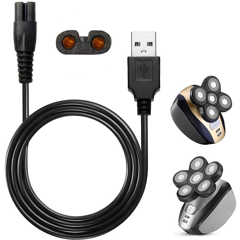 Universa Head Shaver Charger Cord Compatible with Head Shaver,WAHFOX Charger Cord for Many Brands USB Cable Shaver Electric Shaver Power Cord Replacement (Black)