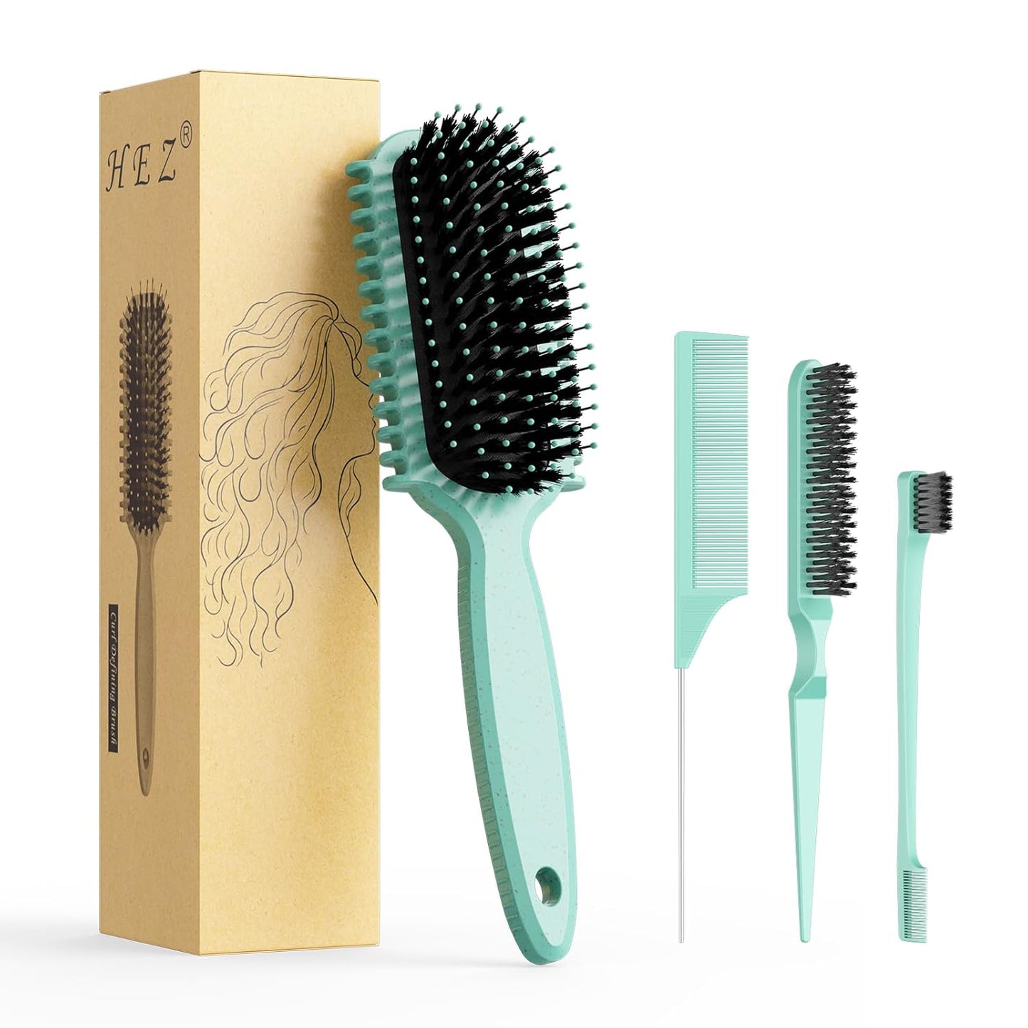 Curl Defining Brush - Curly Hair Styling Tool for Easy Combing & Shaping | Beige