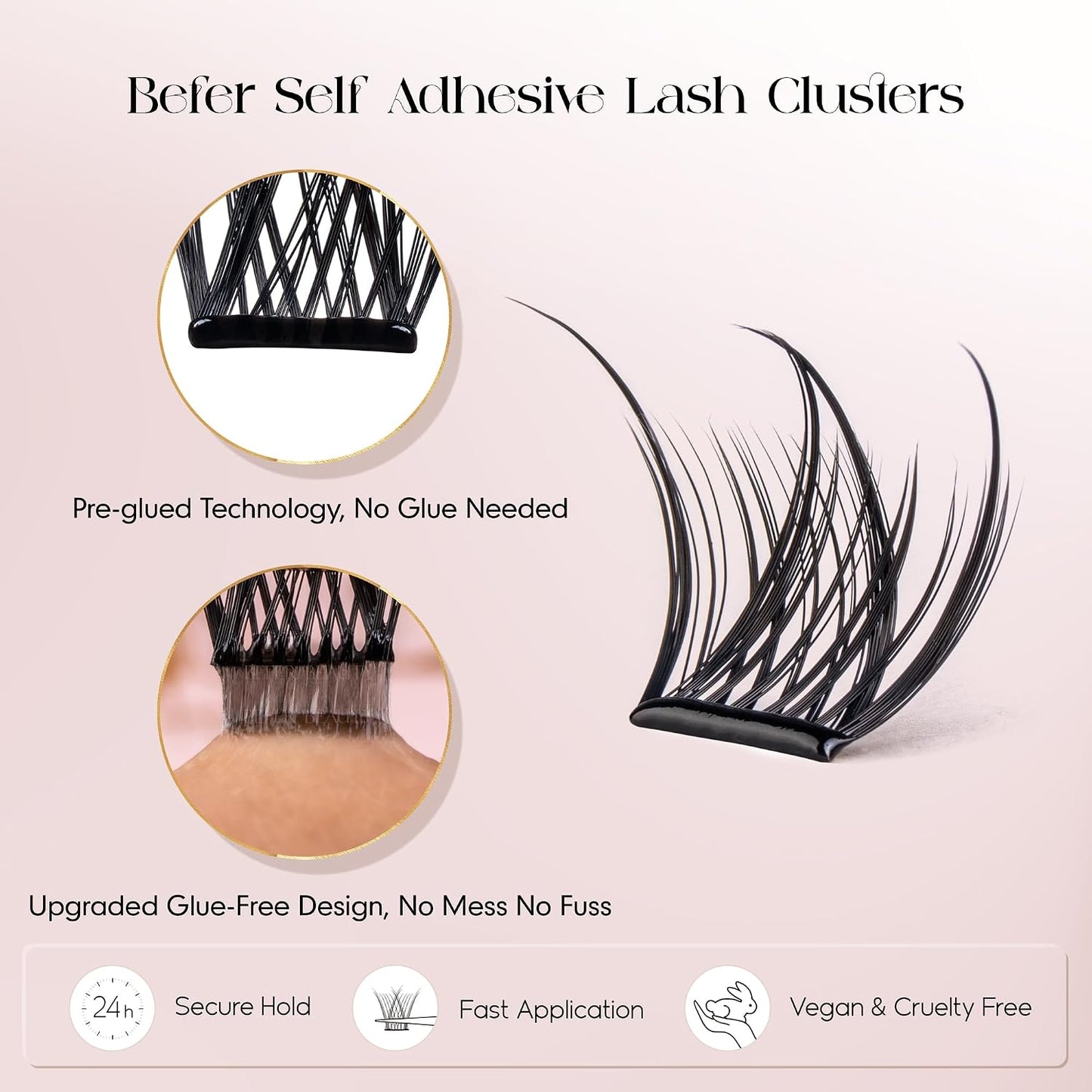 Self-Adhesive Eyelash Clusters - D Curl 10-16MM | Natural Look, Reusable & Easy DIY Application