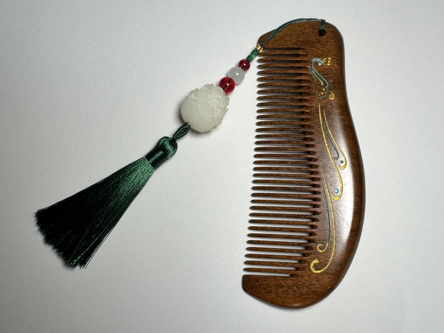 Handmade wooden hair comb, natural sandalwood comb, anti-static wooden combs, with sandalwood fragrance, good for hair growth, suitable for ladies and girls. (moon comb)