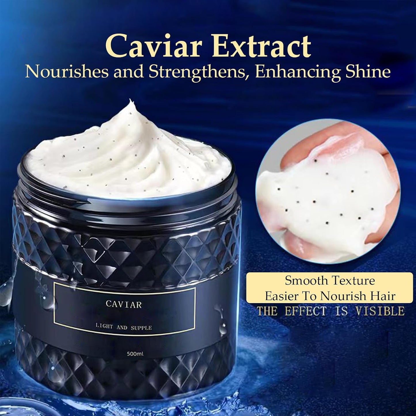 Korean Caviar Hair Mask - Deep Repair Moisture Masque for Dry, Damaged Hair | 16.9 fl. oz.