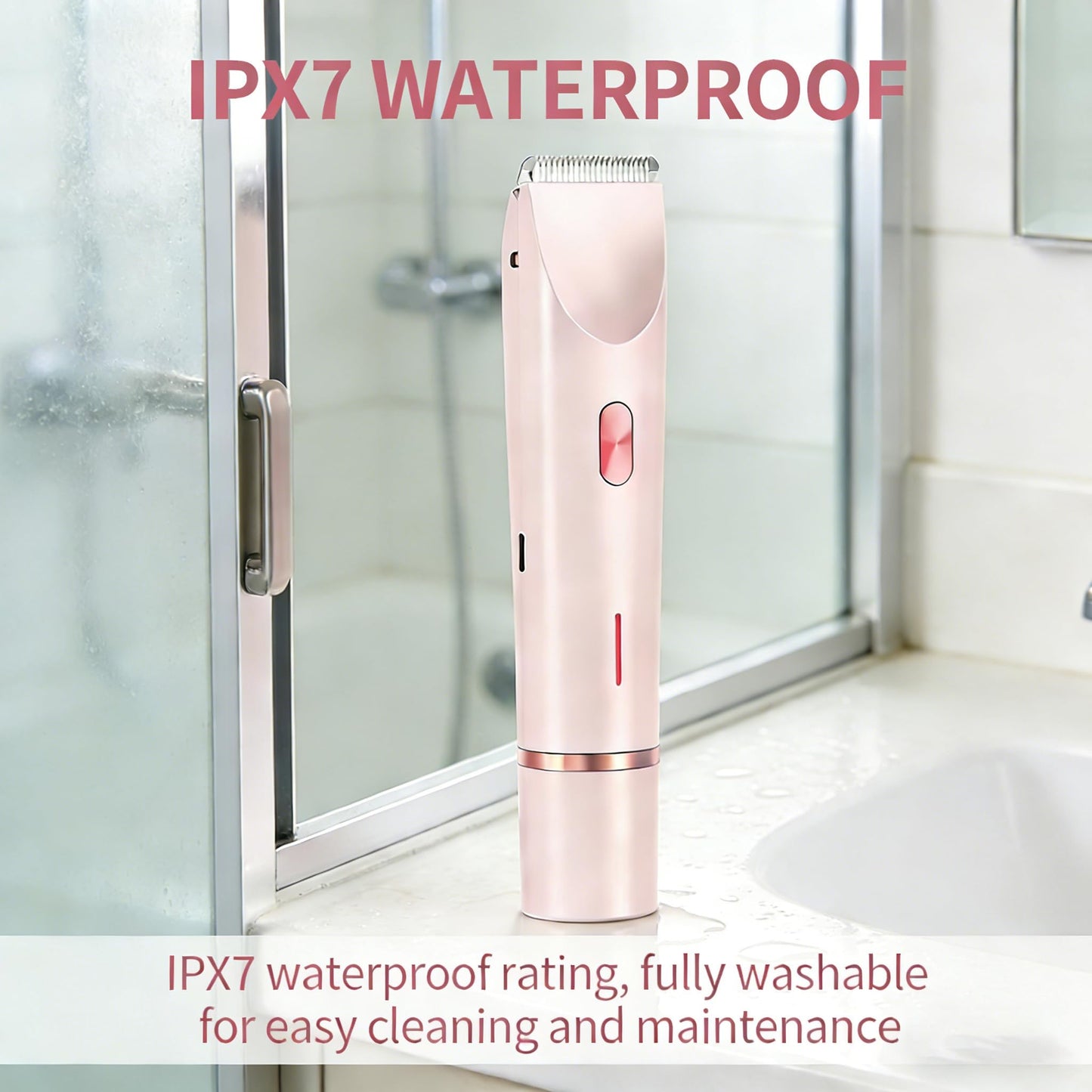 Bikini Trimmer for Women 2 in 1 Painless Electric Razors for Women 120 Min Cordless Runtime IPX7 Waterproof Rechargeable Bikini Shaver with Ceramic Blade for Bikini Body Face Underarm Arm Leg (Blue)