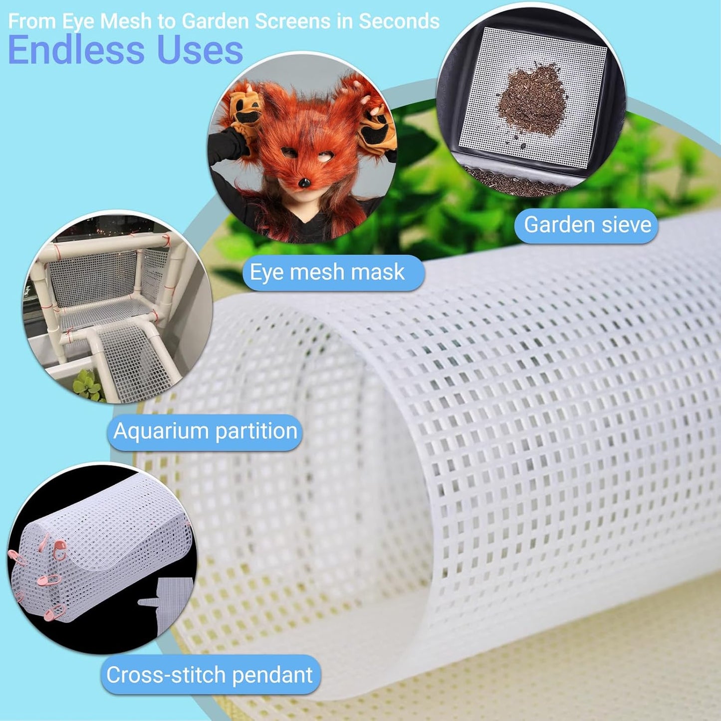 Plastic Canvas Sheets - 6 Pcs 10.5x13.5In Eye Mesh for Mask Cross Stitch & DIY Crafts | Rustproof Plastic Mesh