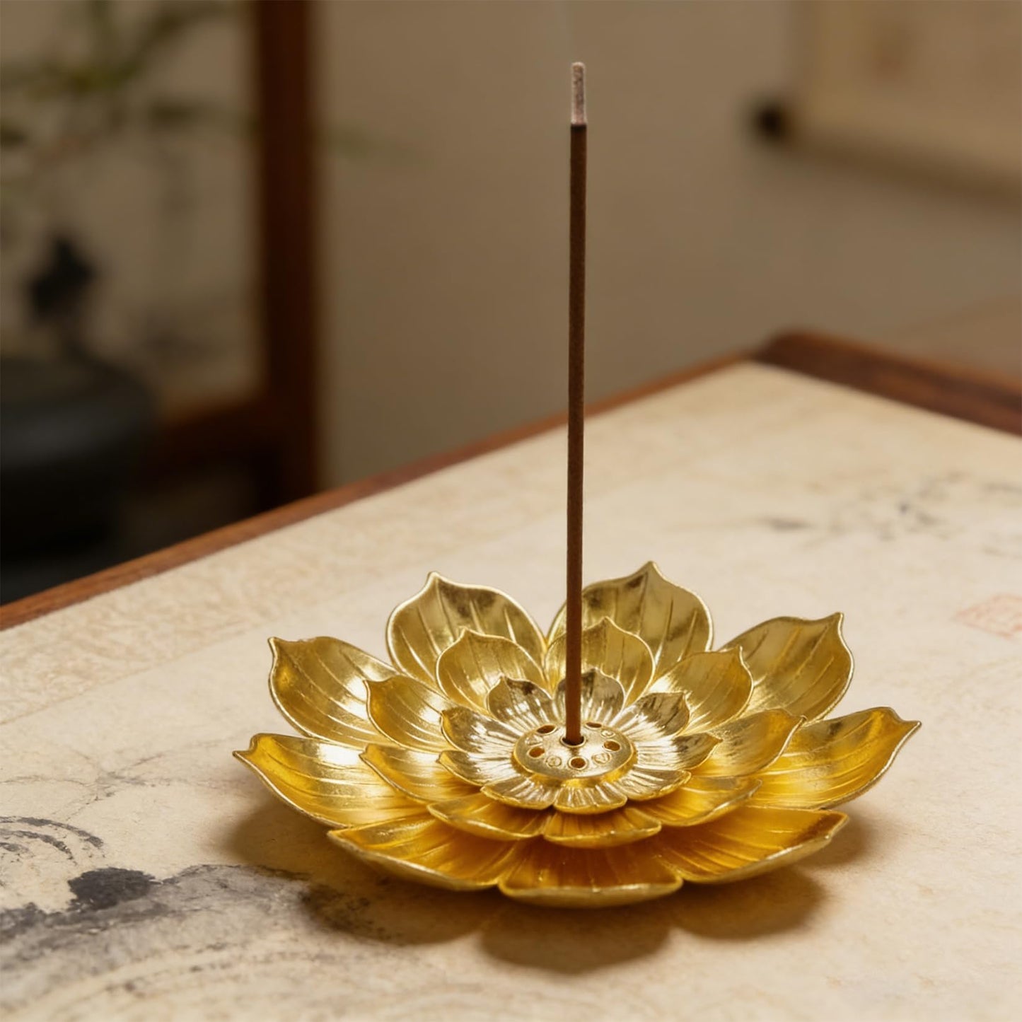 2 Pcs Incense Holder for Sticks, Lotus Incense Burner Holder with Ash CatcherIncense Stick Holders for Meditation Decor Home Yoga Decor Spiritual Decorations(Gold)