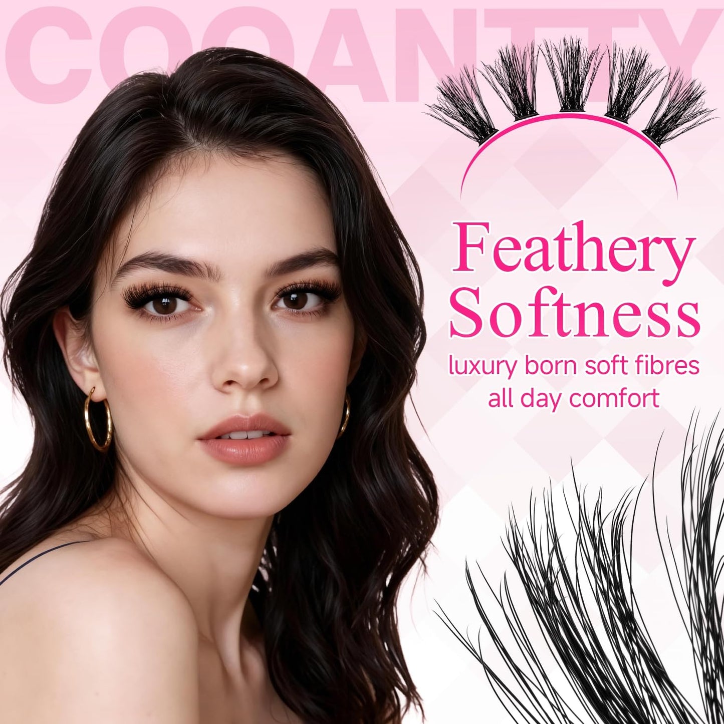 Fluffy Lash Clusters - Salon-Quality 100D Mega Eyelash Extensions | D Curl 10-18mm, Reusable, Beginner-Friendly