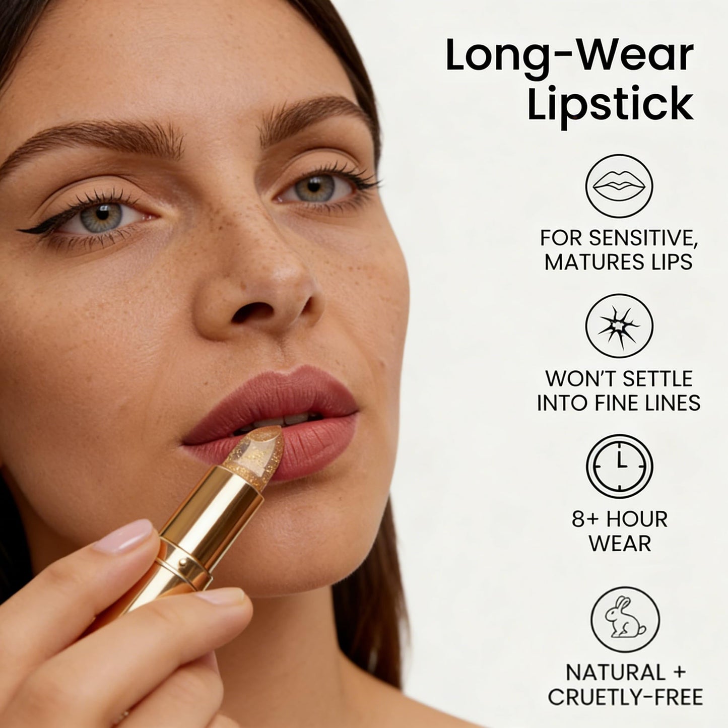 BANGFENG Color Changing Lipstick for Older Women – Clear pH Lip Stick Changes to Natural Pink Tint, Long Lasting 24H Moisturizing Glossy Lip Balm, True Tone PH Adjusting Lipstick, Hydrating Lip Gloss