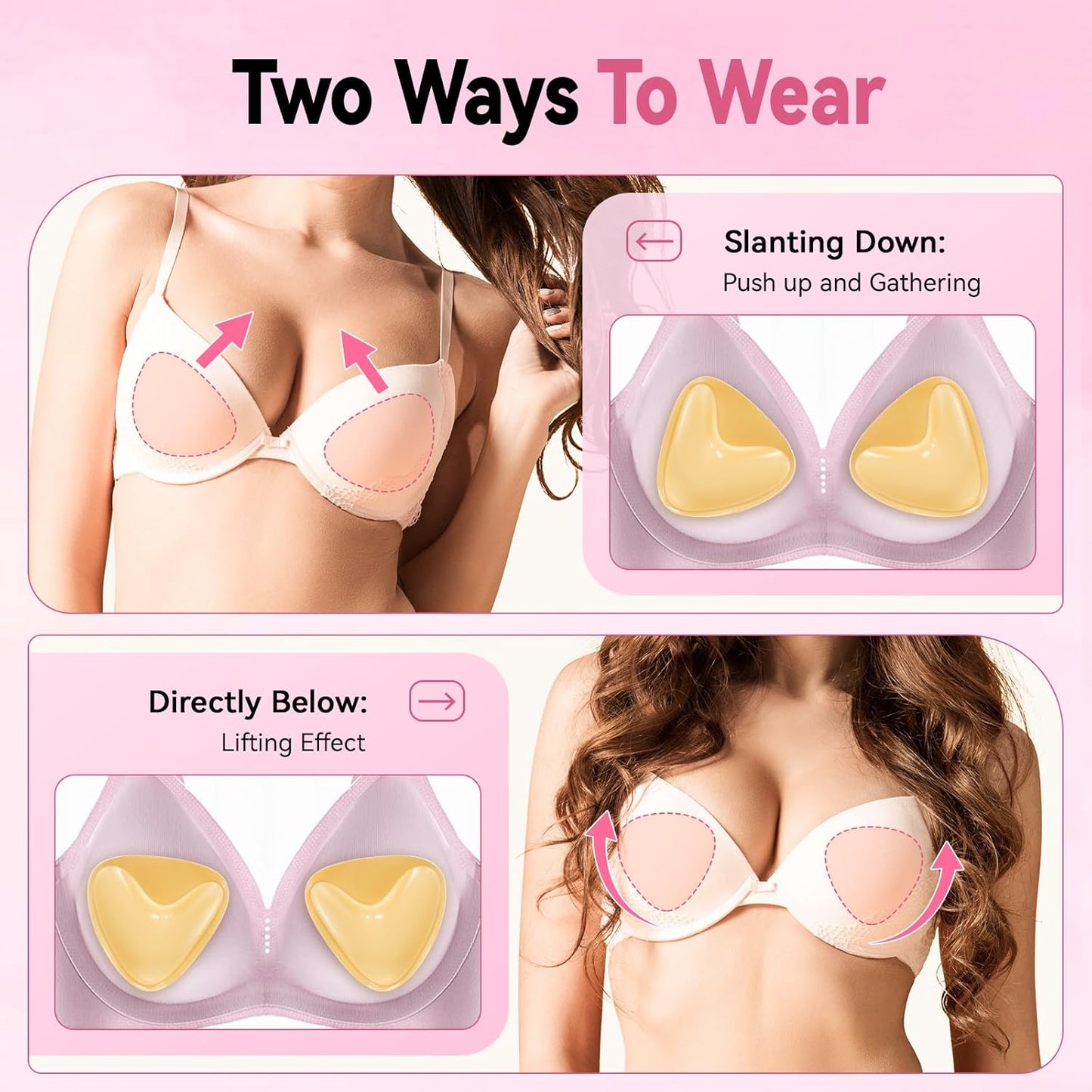 Ultra Push-Up Sticky Bra Pads Inserts - Double-Sided Adhesive for Sports & Swimsuits | Extra-Large, Beige