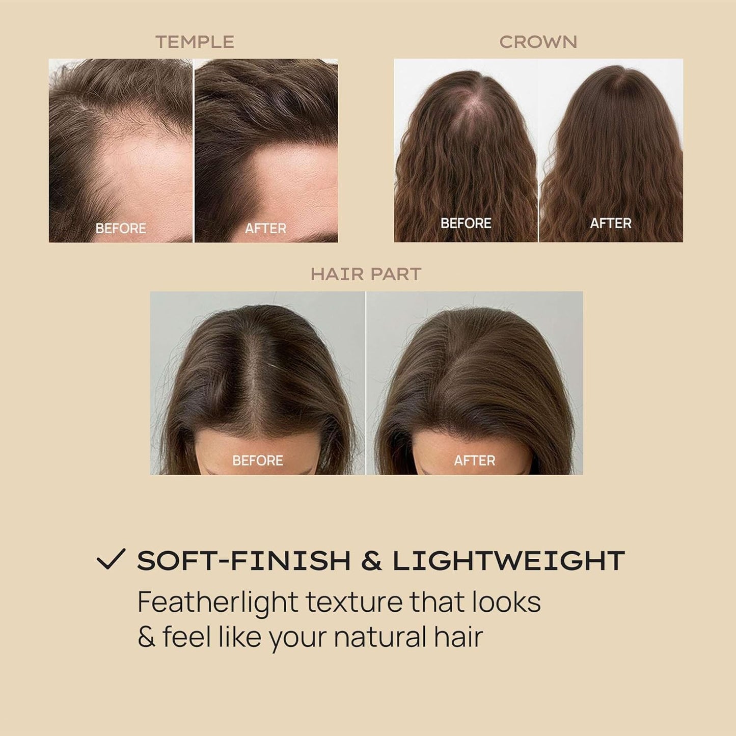 Hair Building Fibers for Thinning Hair - Plant-Based Concealer for Receding Hairlines & Bald Spots | Black 0.88oz