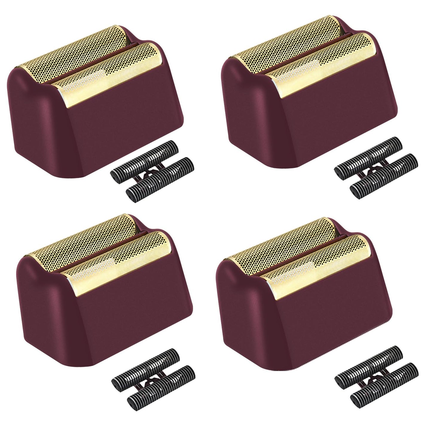 Professional 5 Star Series Finale Shaver Replacement Foil & Cutter Bar - Compatible with Wahl 7031-100, 7043-100 | Black - 4 Pack