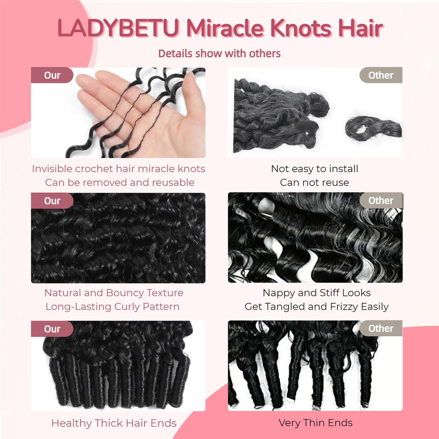 Burmese Curly Feather Crochet Human Hair Knotless Invisible 120g,